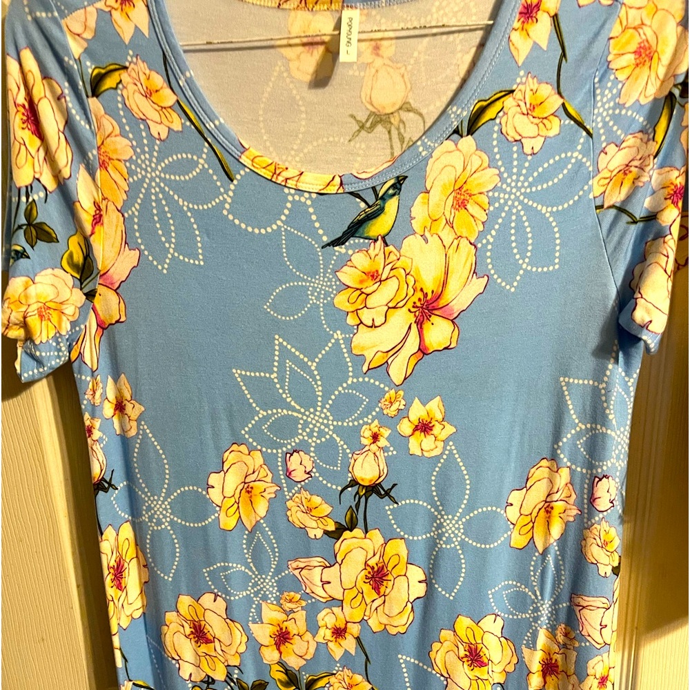 Tunic dress blue white flowers